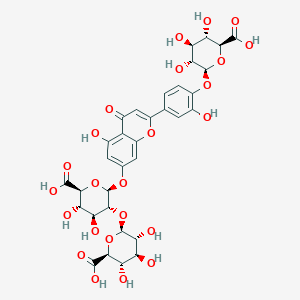 molecular formula C33H34O24 B1232130 luteolin 7-O-[(beta-D-glucosyluronic acid)-(1->2)-(beta-D-glucosiduronic acid)] 4'-O-beta-D-glucosiduronic acid 