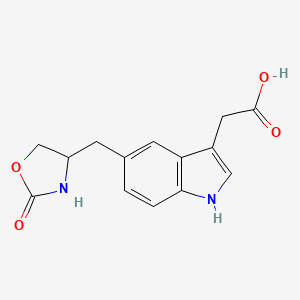 2-[5-[(2-oxo-1,3-oxazolidin-4-yl)methyl]-1H-indol-3-yl]acetic acid