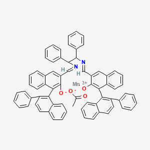 Manganese(3+);3-[[2-[[3-oxido-4-(2-phenylnaphthalen-1-yl)naphthalen-2-yl]methylideneamino]-1,2-diphenylethyl]iminomethyl]-1-(2-phenylnaphthalen-1-yl)naphthalen-2-olate;acetate