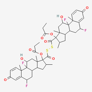 [17-[(6,9-Difluoro-11-hydroxy-10,13,16-trimethyl-3-oxo-17-propanoyloxy-6,7,8,11,12,14,15,16-octahydrocyclopenta[a]phenanthrene-17-carbonyl)disulfanyl]carbonyl-6,9-difluoro-11-hydroxy-10,13,16-trimethyl-3-oxo-6,7,8,11,12,14,15,16-octahydrocyclopenta[a]phenanthren-17-yl] propanoate