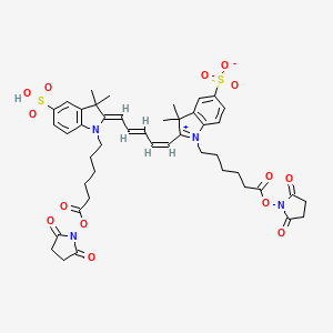 3H-Indolium,1-[6-[(2,5-dioxo-1-pyrrolidinyl)oxy]-6-oxohexyl]-2-[5-[1-[6-[(2,5-dioxo-1-pyrrolidinyl)oxy]-6-oxohexyl]-1,3-dihydro-3,3-dimethyl-5-sulfo-2H-indol-2-ylidene]-1,3-pentadienyl]-3,3-dimethyl-5-sulfo-, inner salt