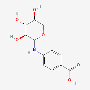 molecular formula C12H15NO6 B1232178 4-[[(3S,4R,5S)-3,4,5-trihydroxyoxan-2-yl]amino]benzoic acid 