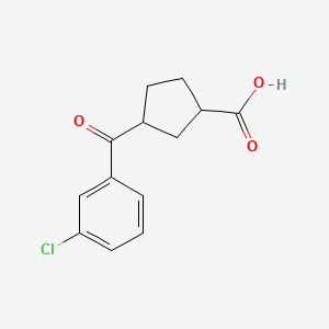 3-(3-Chlorobenzoyl)cyclopentane-1-carboxylic acid