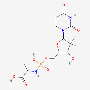 2-[[[5-(2,4-Dioxo-1,3-diazinan-1-yl)-4-fluoro-3-hydroxy-4-methyloxolan-2-yl]methoxy-hydroxyphosphoryl]amino]propanoic acid