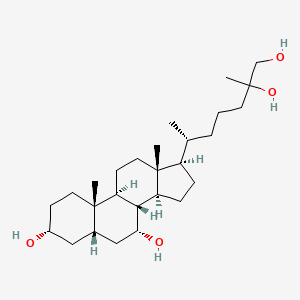 molecular formula C27H48O4 B1232196 5beta-Cholestane-3alpha,7alpha,25,26-tetrol CAS No. 67476-60-2