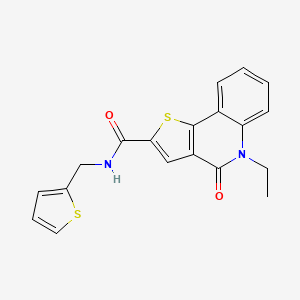 molecular formula C19H16N2O2S2 B1232198 5-ethyl-4-oxo-N-(thiophen-2-ylmethyl)-2-thieno[3,2-c]quinolinecarboxamide 