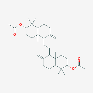 molecular formula C34H54O4 B12322029 [5-[2-(6-acetyloxy-5,5,8a-trimethyl-2-methylidene-3,4,4a,6,7,8-hexahydro-1H-naphthalen-1-yl)ethyl]-1,1,4a-trimethyl-6-methylidene-3,4,5,7,8,8a-hexahydro-2H-naphthalen-2-yl] acetate 