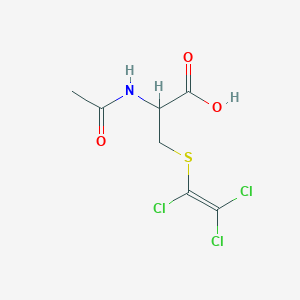 molecular formula C7H8Cl3NO3S B12322078 2-Acetamido-3-(1,2,2-trichloroethenylsulfanyl)propanoic acid 