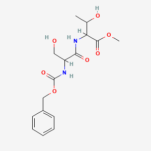 molecular formula C16H22N2O7 B12322119 Methyl 2-(2-{[(benzyloxy)carbonyl]amino}-3-hydroxypropanamido)-3-hydroxybutanoate 