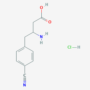 molecular formula C11H13ClN2O2 B12322135 3-Amino-4-(4-cyanophenyl)butanoic acid hydrochloride 