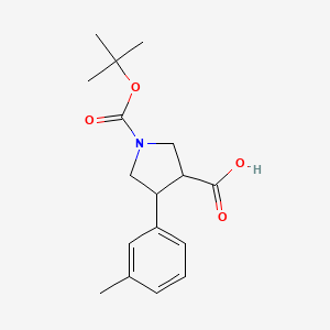 molecular formula C17H23NO4 B12322198 Trans-1-Boc-4-m-tolylpyrrolidine-3-carboxylic acid 