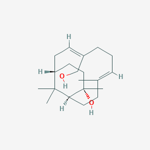 molecular formula C20H34O2 B1232220 (1S,3Z,7E,11S,12S)-(+)-verticilla-3,7-dien-12,20-diol 