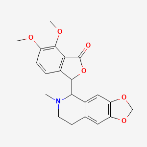 molecular formula C21H21NO6 B12322213 6,7-Dimethoxy-3-(6-methyl-5,6,7,8-tetrahydro[1,3]dioxolo[4,5-g]isoquinolin-5-yl)-2-benzofuran-1(3H)-one CAS No. 73554-66-2