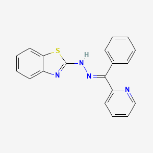 molecular formula C19H14N4S B1232228 (E)-phenyl(pyridin-2-yl)methanone 1,3-benzothiazol-2-ylhydrazone 