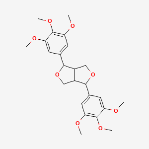 molecular formula C24H30O8 B12322284 1,4-Bis(3,4,5-trimethoxyphenyl)tetrahydro-1H,3H-furo[3,4-c]furan CAS No. 80780-43-4