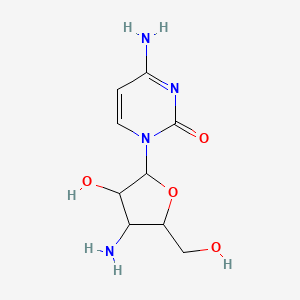 molecular formula C9H14N4O4 B12322299 4-Amino-1-[4-amino-3-hydroxy-5-(hydroxymethyl)oxolan-2-yl]pyrimidin-2-one 