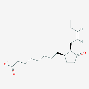 molecular formula C18H29O3- B1232232 8-[(1R,2R)-3-oxo-2-{(Z)-pent-2-en-1-yl}cyclopentyl]octanoate 