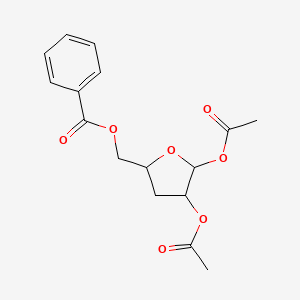 molecular formula C16H18O7 B12322332 [(2S,4R)-4,5-Bis(acetyloxy)oxolan-2-YL]methyl benzoate 