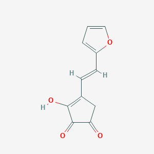 molecular formula C11H8O4 B1232237 3-Hydroxy-4-[(E)-2-(2-furanyl)ethenyl]-3-cyclopentene-1,2-dione 