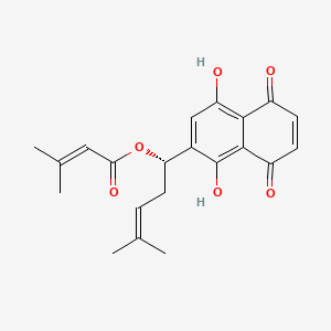 molecular formula C21H22O6 B12322389 Beta, beta-Dimethylacrylalkannin 