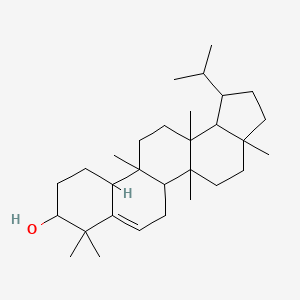 molecular formula C30H50O B12322405 3a,5a,8,8,11b,13a-Hexamethyl-1-propan-2-yl-1,2,3,4,5,5b,6,9,10,11,11a,12,13,13b-tetradecahydrocyclopenta[a]chrysen-9-ol 