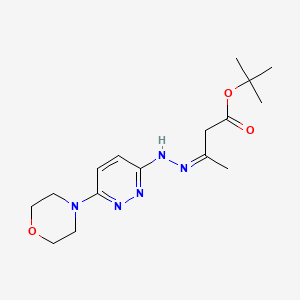 molecular formula C16H25N5O3 B1232249 tert-butyl (3Z)-3-[(6-morpholin-4-ylpyridazin-3-yl)hydrazinylidene]butanoate 