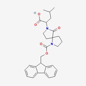 (2S)-2-((5S)-1-[(9H-Fluoren-9-yl-methoxy)carbonyl]-6-oxo-1,7-diazaspiro[4.4]non-7-yl)-4-methylpentanoic acid