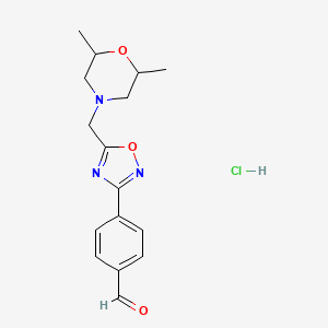 4-(5-(((2R,6S)-2,6-Dimethylmorpholino)methyl)-1,2,4-oxadiazol-3-yl)benzaldehyde hydrochloride