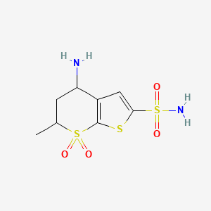 4-amino-6-methyl-7,7-dioxo-5,6-dihydro-4H-thieno[2,3-b]thiopyran-2-sulfonamide