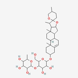 2-[4,5-Dihydroxy-2-(hydroxymethyl)-6-(5',7,9,13-tetramethylspiro[5-oxapentacyclo[10.8.0.02,9.04,8.013,18]icos-18-ene-6,2'-oxane]-16-yl)oxyoxan-3-yl]oxy-6-methyloxane-3,4,5-triol