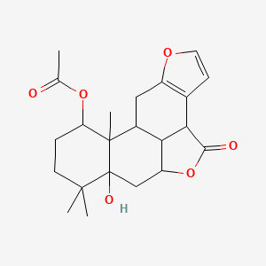 (13-Hydroxy-14,14,18-trimethyl-9-oxo-4,10-dioxapentacyclo[9.7.1.03,7.08,19.013,18]nonadeca-3(7),5-dien-17-yl) acetate