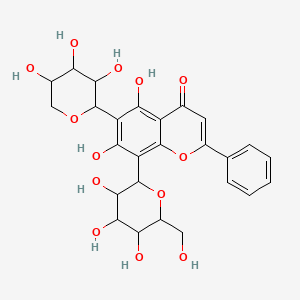 5,7-Dihydroxy-2-phenyl-8-[3,4,5-trihydroxy-6-(hydroxymethyl)oxan-2-yl]-6-(3,4,5-trihydroxyoxan-2-yl)chromen-4-one