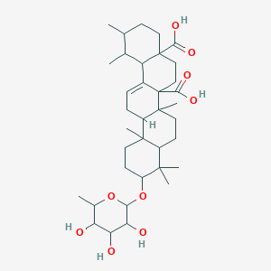 molecular formula C36H56O9 B12322701 1,2,6b,9,9,12a-hexamethyl-10-(3,4,5-trihydroxy-6-methyloxan-2-yl)oxy-2,3,4,5,6,6a,7,8,8a,10,11,12,13,14b-tetradecahydro-1H-picene-4a,6a-dicarboxylic acid 