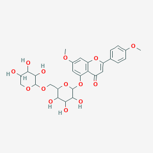 7-Methoxy-2-(4-methoxyphenyl)-5-[3,4,5-trihydroxy-6-[(3,4,5-trihydroxyoxan-2-yl)oxymethyl]oxan-2-yl]oxychromen-4-one