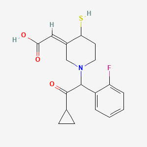 (E)-2-(1-(2-Cyclopropyl-1-(2-fluorophenyl)-2-oxoethyl)-4-mercaptopiperidin-3-ylidene)acetic acid