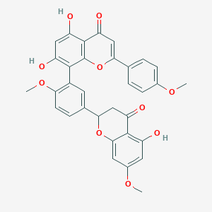 5,7-dihydroxy-8-[5-[(2S)-5-hydroxy-7-methoxy-4-oxo-2,3-dihydrochromen-2-yl]-2-methoxyphenyl]-2-(4-methoxyphenyl)chromen-4-one