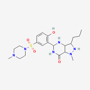 molecular formula C20H32N6O4S B12322874 5-[2-hydroxy-5-(4-methylpiperazin-1-yl)sulfonylphenyl]-1-methyl-3-propyl-3,3a,4,5,6,7a-hexahydro-2H-pyrazolo[4,3-d]pyrimidin-7-one 