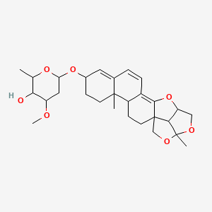 6-[(5,19-Dimethyl-15,18,20-trioxahexacyclo[14.5.1.01,14.04,13.05,10.019,22]docosa-9,11,13-trien-8-yl)oxy]-4-methoxy-2-methyloxan-3-ol