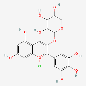 2-[5,7-Dihydroxy-2-(3,4,5-trihydroxyphenyl)chromenylium-3-yl]oxyoxane-3,4,5-triol;chloride