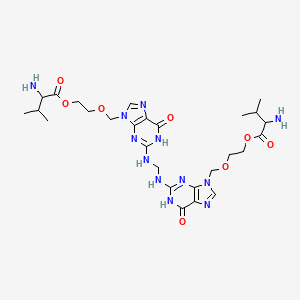 2-[[2-[[[9-[2-(2-amino-3-methylbutanoyl)oxyethoxymethyl]-6-oxo-1H-purin-2-yl]amino]methylamino]-6-oxo-1H-purin-9-yl]methoxy]ethyl 2-amino-3-methylbutanoate