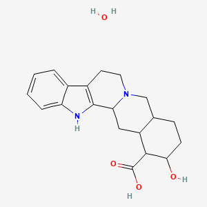 18-Hydroxy-1,3,11,12,14,15,16,17,18,19,20,21-dodecahydroyohimban-19-carboxylic acid;hydrate