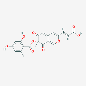 molecular formula C21H16O9 B1232313 Mitorubrinic acid CAS No. 34695-99-3