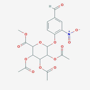 Methyl 3,4,5-triacetyloxy-6-(4-formyl-2-nitrophenoxy)oxane-2-carboxylate