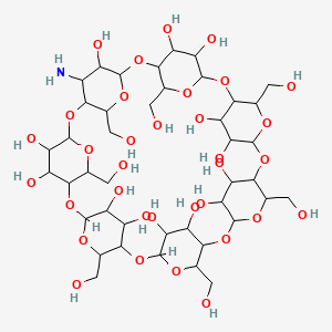 48-Amino-5,10,15,20,25,30,35-heptakis(hydroxymethyl)-2,4,7,9,12,14,17,19,22,24,27,29,32,34-tetradecaoxaoctacyclo[31.2.2.23,6.28,11.213,16.218,21.223,26.228,31]nonatetracontane-36,37,38,39,40,41,42,43,44,45,46,47,49-tridecol