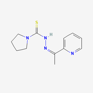 molecular formula C12H16N4S B1232321 1-Pyrrolidinecarbothioic acid (1-(2-pyridinyl)ethylidene)hydrazide CAS No. 71555-26-5
