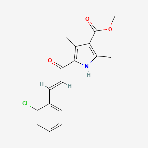 molecular formula C17H16ClNO3 B1232322 methyl 5-[(E)-3-(2-chlorophenyl)prop-2-enoyl]-2,4-dimethyl-1H-pyrrole-3-carboxylate 