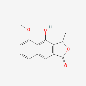 molecular formula C14H12O4 B12323260 4-Hydroxy-5-methoxy-3-methylnaphtho[2,3-c]furan-1(3H)-one CAS No. 89877-55-4