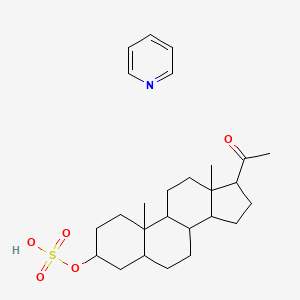 molecular formula C26H39NO5S B12323287 (17-acetyl-10,13-dimethyl-2,3,4,5,6,7,8,9,11,12,14,15,16,17-tetradecahydro-1H-cyclopenta[a]phenanthren-3-yl) hydrogen sulfate;pyridine 