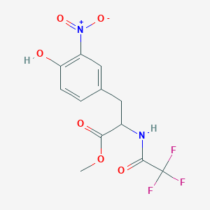 molecular formula C12H11F3N2O6 B12323300 Methyl 3-(4-hydroxy-3-nitrophenyl)-2-[(2,2,2-trifluoroacetyl)amino]propanoate 