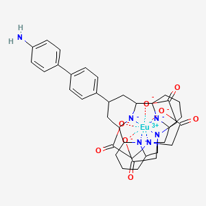 molecular formula C37H45EuN6O8-4 B12323306 2-[[6-[4-[4-(4-aminophenyl)phenyl]-6-[6-[[bis(carboxylatomethyl)amino]methyl]piperidin-1-id-2-yl]piperidin-1-id-2-yl]piperidin-1-id-2-yl]methyl-(carboxylatomethyl)amino]acetate;europium(3+) 